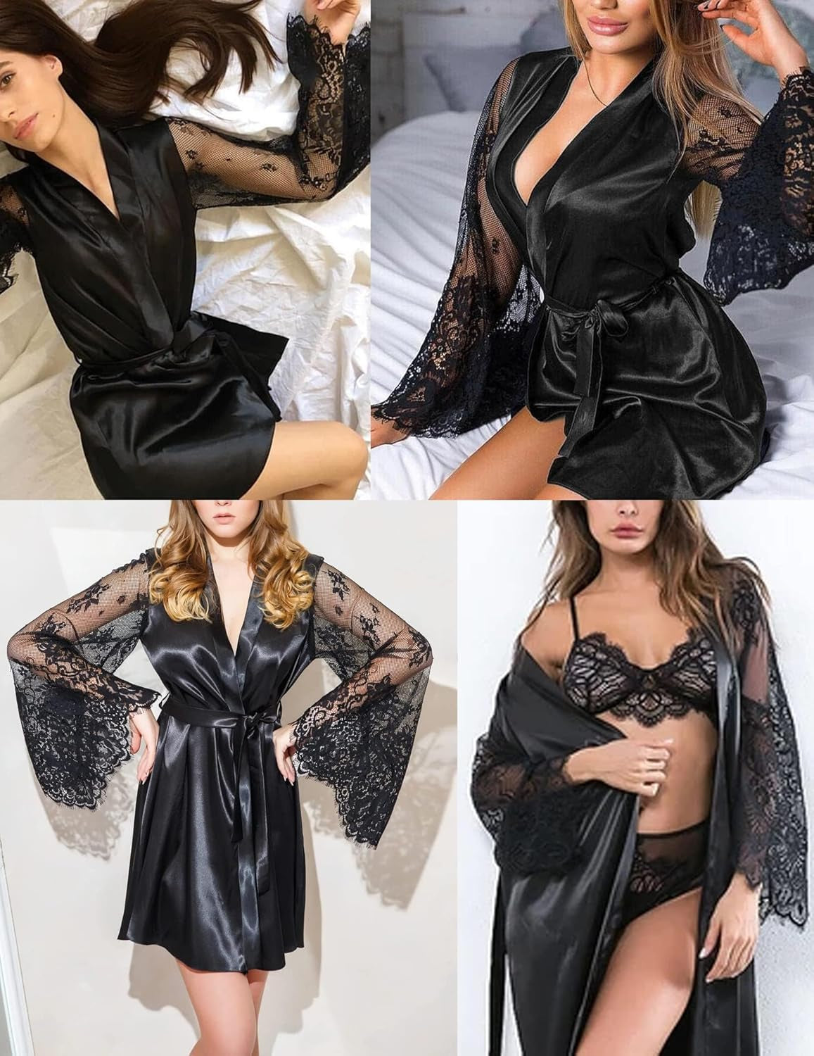 Women'S Satin Kimono Robe for Bridesmaid and Bride Wedding Party Getting Ready Short Robe