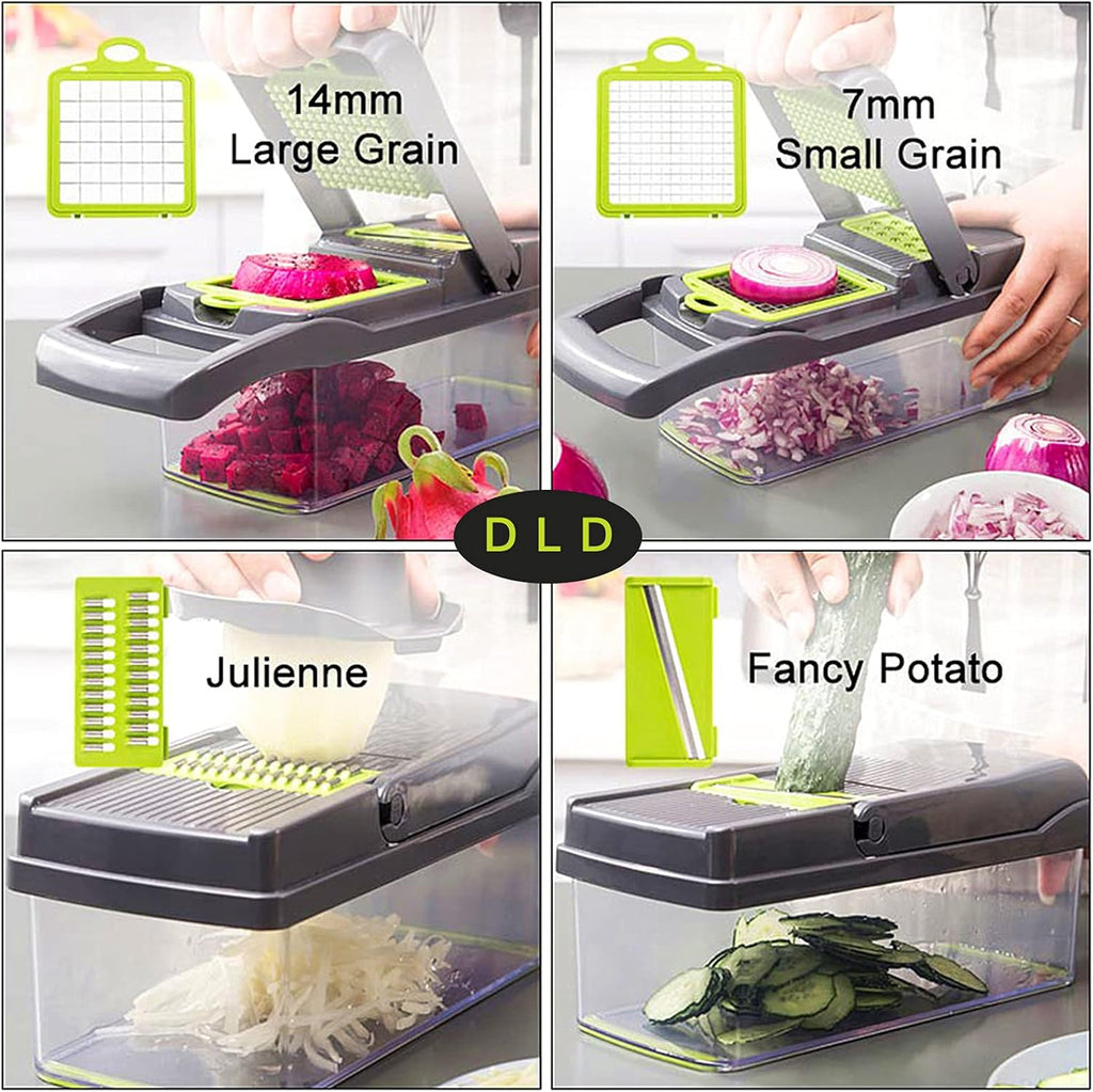 11 in 1 Multi-Function Vegetable and Fruit Chopper Kitchen Multi-Function Diced Vegetable Artifact Potato Shredded Grater Grater Household Potato Chip Sliced Grater