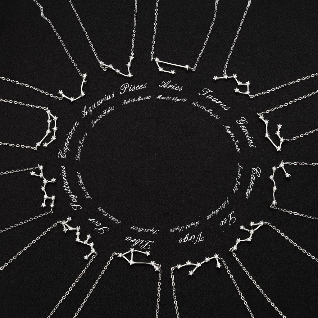 Gifts for Mom Women 925 Sterling Silver CZ Horoscope Zodiac 12 Constellation Astrology Link Bracelet for Mothers Day/Valentines Day/Birthday/Christmas/Anniversary