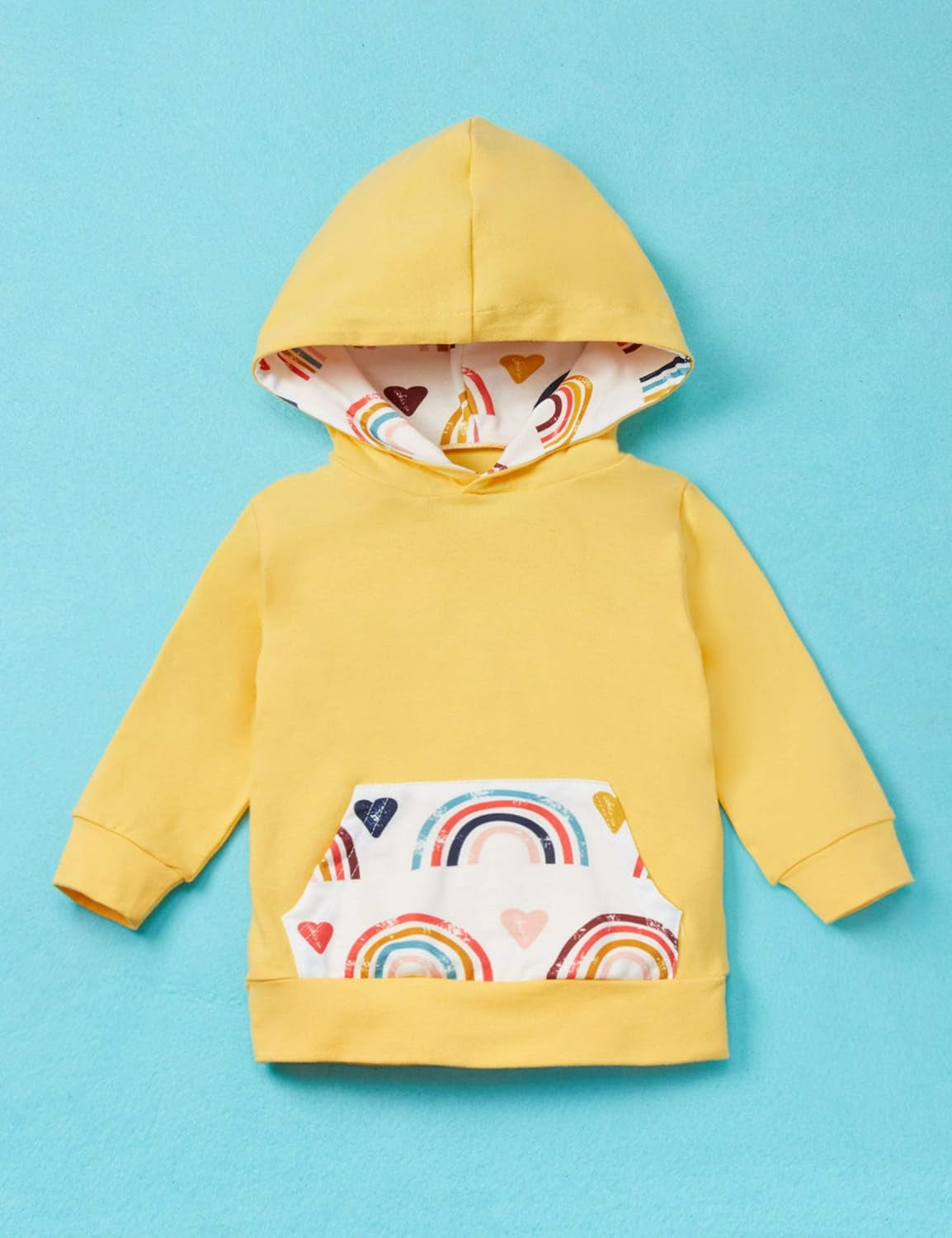 Newborn Baby Girl Clothes Outfits Infant Hoodie Rainbow Pants Cute Baby Girl Clothes 2PC Set 0 6 Months