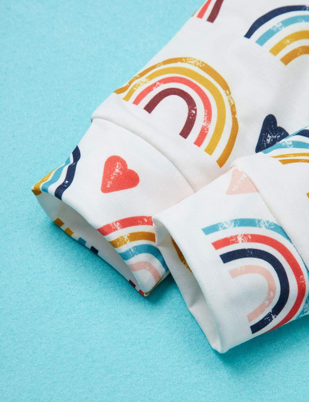 Newborn Baby Girl Clothes Outfits Infant Hoodie Rainbow Pants Cute Baby Girl Clothes 2PC Set 0 6 Months