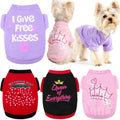 Dog Clothes for Small Dogs Girl, 4 Pack Yorkie Female Tshirt Pet Chihuahua Teacup Fall, Summer Cute Princess Puppy Outfit Apparel Shirt Girl